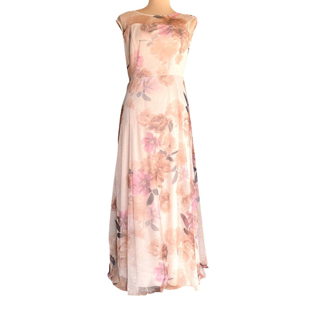 Candalite Maxi Dress Small Pink Floral Shimmer Sparkle Glitter Fairycore Wedding